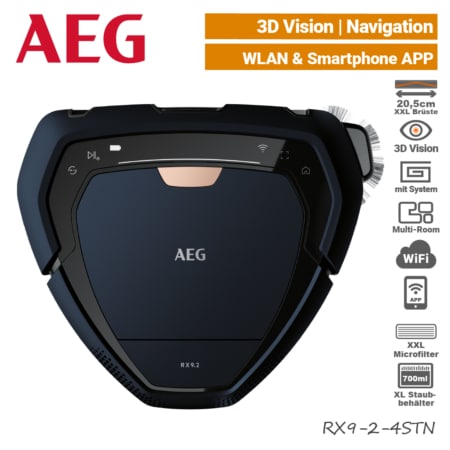 AEG RX9-2-4STN Saugroboter 3D-Kamera Laser-Navigation Wifi WLAN EU9