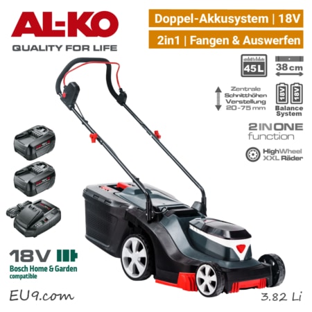 ALKO 3.82 Li Easy Doppel 18V Akku-Rasenmäher Bosch Home & Garden AL-KO EU9