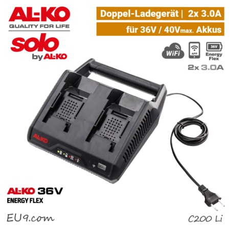 ALKO C 200 Li Doppel-Ladegerät 36 V 40V Akku SOLO AL-KO 36V EnergyFlex EU9