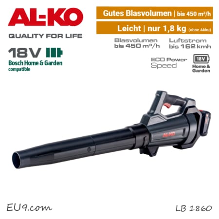 ALKO LB 1860 Akku-Laubbläser Bläser 18V Bosch-Home & Garden Power-For-All EU9