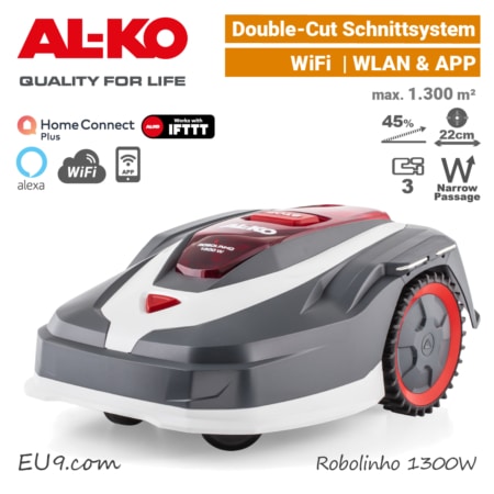 ALKO Robolinho 1300 W AL-KO Mähroboter Rasenroboter WiFi WLAN Smarthome Links EU9