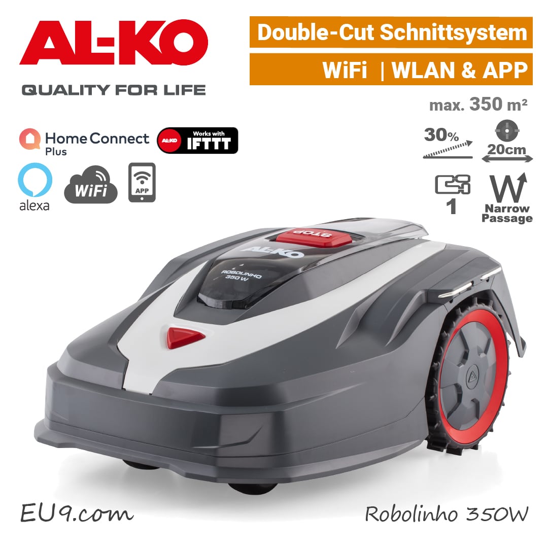 ALKO Robolinho 350 W AL-KO Mähroboter Rasenroboter WiFi WLAN Smarthome Links EU9