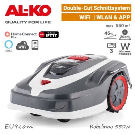 ALKO Robolinho 550 W AL-KO Mähroboter Rasenroboter WiFi WLAN Smarthome Links EU9