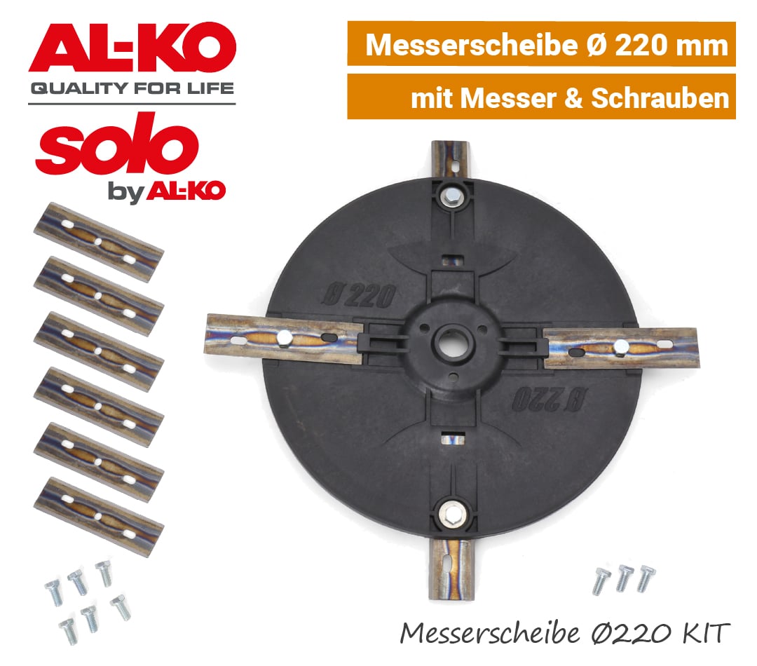 ALKO-SOLO Messerscheibe 220 mm Messerteller Robolinho 700 W 1150 W Klingen Teller EU9