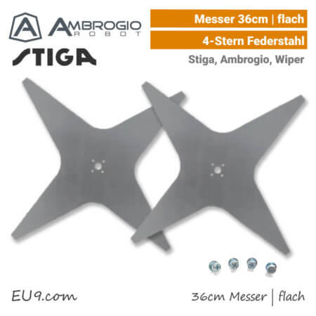 Ambrogio Stiga Wiper Messer 36 cm flach L300 L350 Autoclip 720 EU9