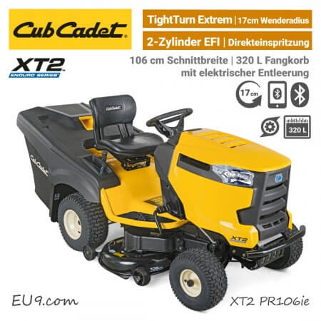 Cub Cadet XT2 PR106 ie Direkeinspritzung EFI 2-Zylinder Bluetooth Rasentraktor EU9