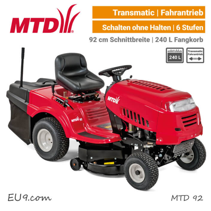NEU 2021 MTD 92 Transmatic Rasentraktor Günstig bei EU9 kaufen!