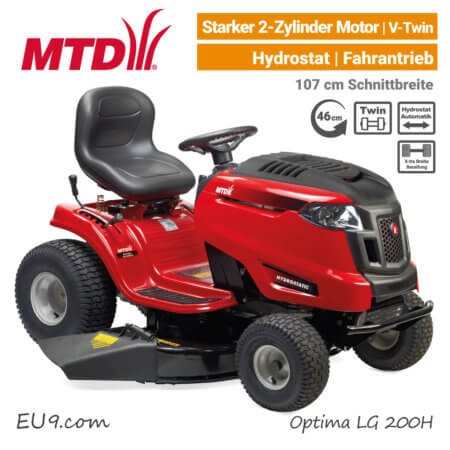 MTD Optima LG 200 H Hydrostat 2-Zylinder V-Twin Rasentraktor mit Seitenauswurf & Mulchen EU9