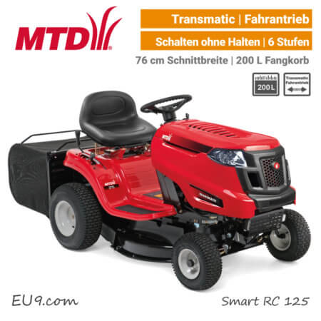 MTD Smart RC 125 Transmatic Rasentraktor Aufsitzmäher mit Fangkorb EU9