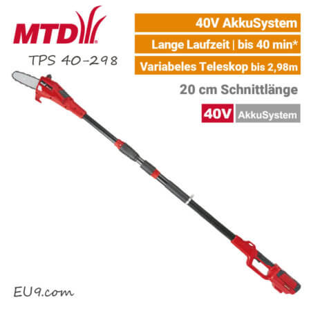 MTD TPS 40-298 -40V Akku Teleskop-Baumsäge Kettensäge 40 Volt EU9