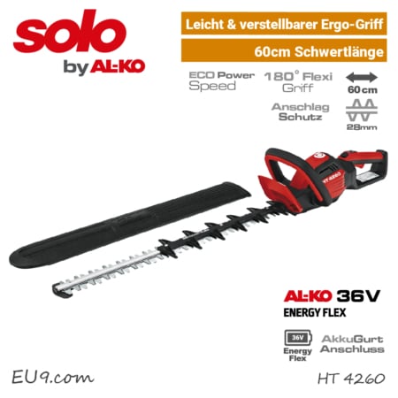 SOLO ALKO HT 4260 Akku-Heckenschere 36V EnergyFlex 40V Heckenschneider EU9