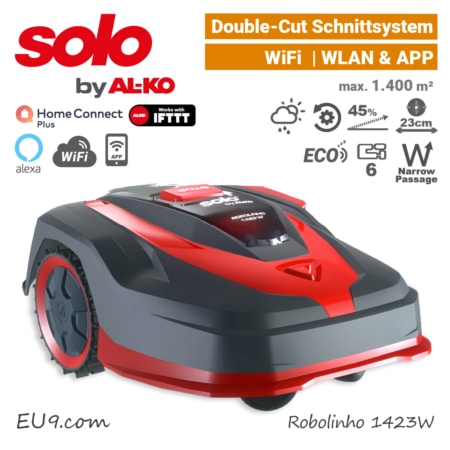 SOLO Robolinho 1423 W ALKO Mähroboter Rasenroboter WiFi WLAN-Smarthome Rechts EU9