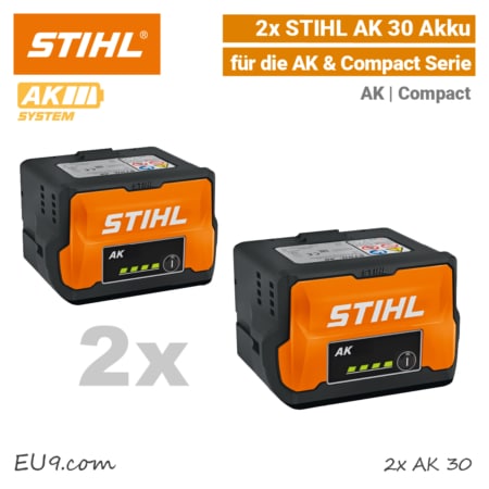 STIHL AK30 2x SET Akku Li-Ion AK Compact Battery EU9