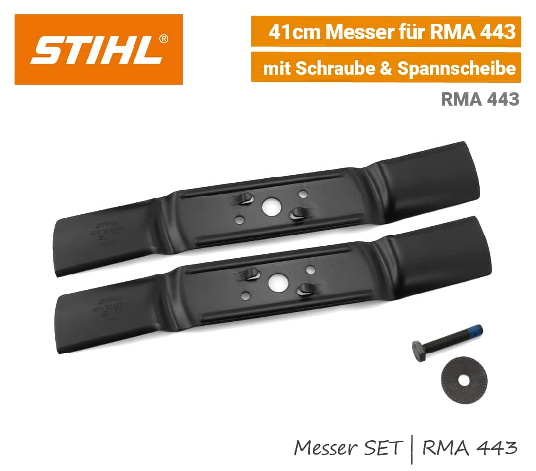 STIHL Messer SET 41 cm Messerschraube RMA 443 Akku-Rasenmäher EU9