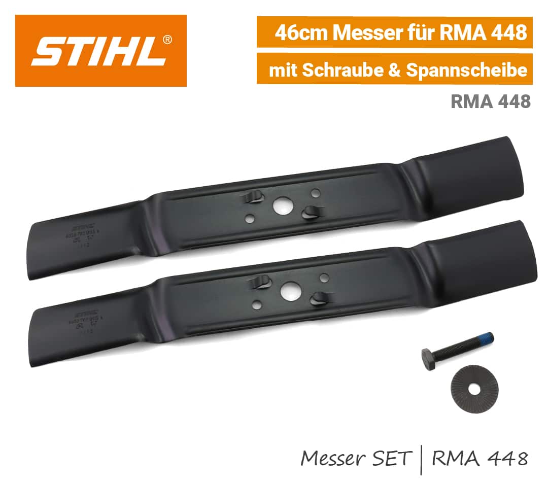 STIHL Messer SET 46 cm Messerschraube RMA 448 Akku-Rasenmäher EU9