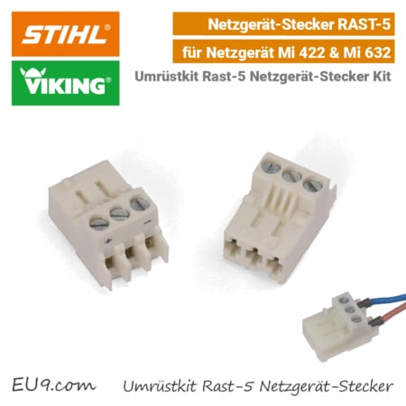 STIHL Viking Netzgerät Ladegerät Rast-5 Stecker 3-polig Mi 422 Mi 632