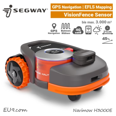 Segway Navimow H3000E-VF VisionFence Kamera GPS RTK Rasenroboter GNSS Satelliten 4G EU9