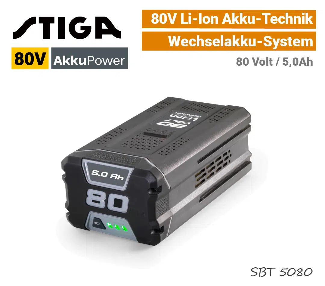Stiga 80V Akku 80 Volt Li-Ion SBT-5080 5.0 Ah EU9