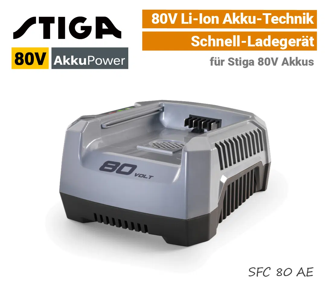 Stiga 80V Ladegerät Stiga 80V Schnell-Ladegerät 80 Volt Li-Ion SFC 80 AE EU9