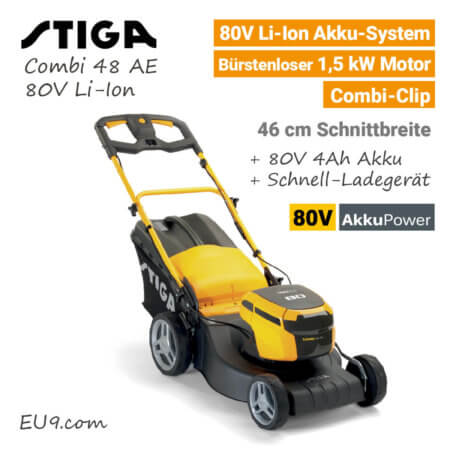 Stiga Combi 48 AE 80V Akku Rasenmäher 80 Volt EU9