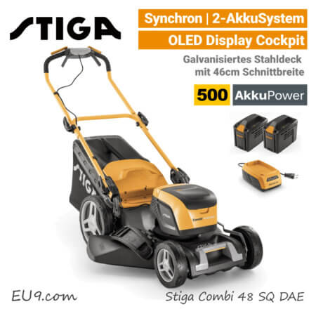 Stiga Combi 48 SQ DAE Akku-Rasenmäher Radantrieb Synchron 500 EU9