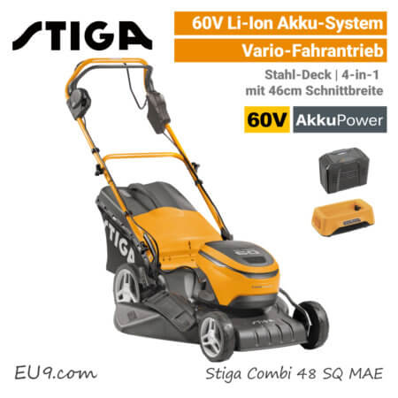 Stiga Combi 48 SQ MAE 60V Akku-Rasenmäher Radantrieb 60 Volt EU9