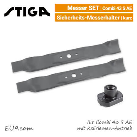 Stiga Messer Combi 43 S AE mit Keilriemen-Antrieb Ersatzmesser 80V EU9