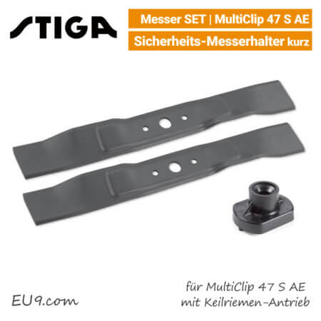 Stiga Messer MultiClip 47 S AE mit Keilriemen-Antrieb Ersatzmesser 80V EU9