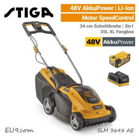 Stiga SLM 3648 AE 48V Akku-Rasenmäher 48-Volt 3-in-1 EU9