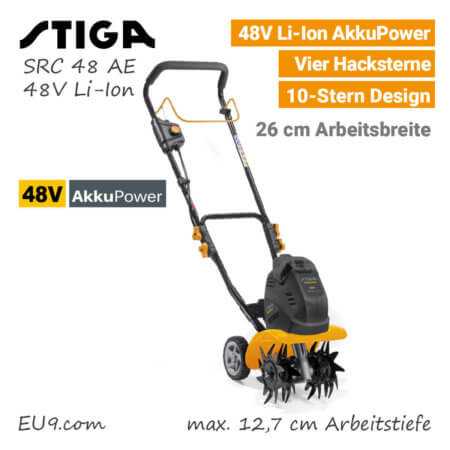 Stiga SRC 48 AE 48V Akku-Motorhacke Akku-Kultivator 48 Volt EU9