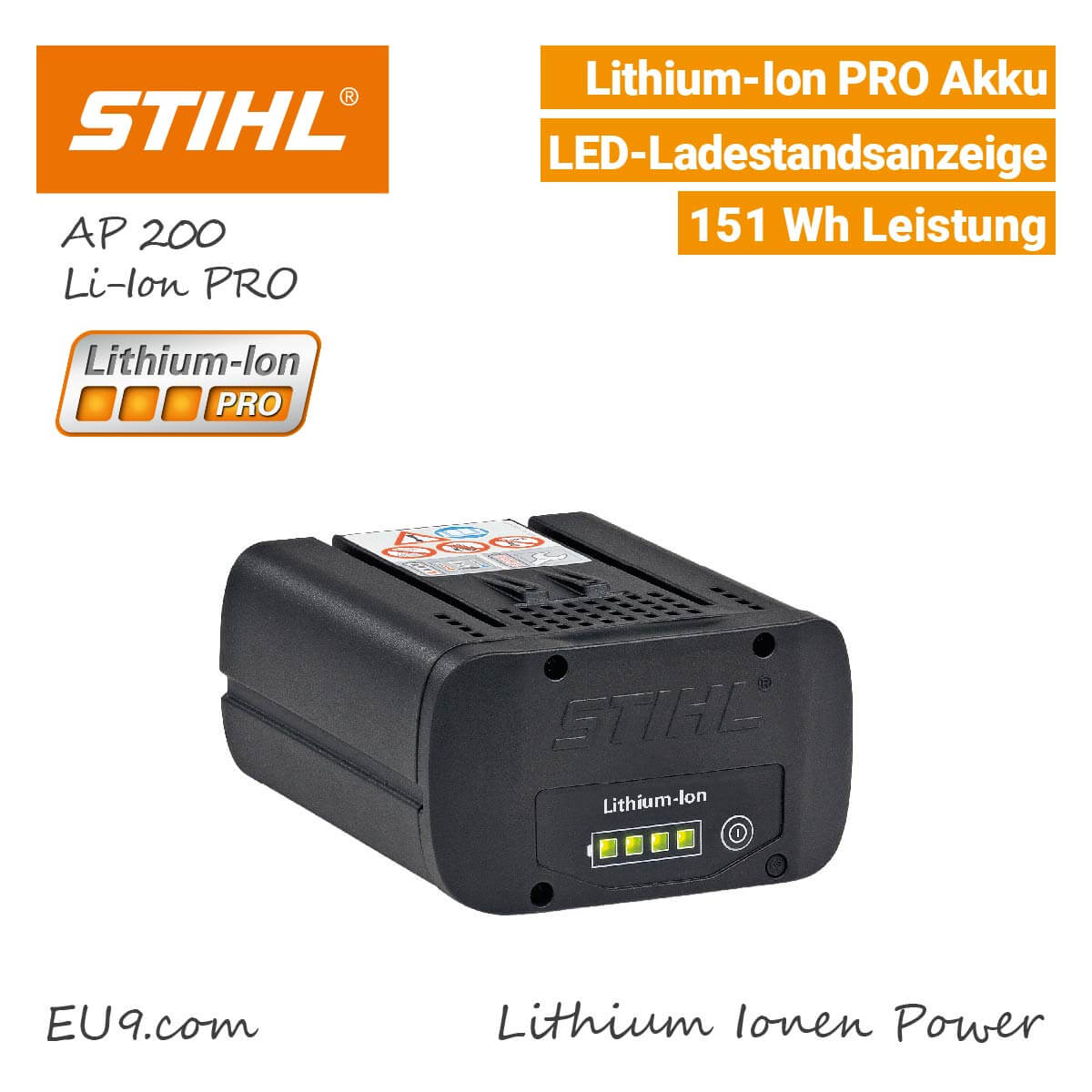 Stihl AP-200 Lithium-Ion PRO Akku - EU9.com