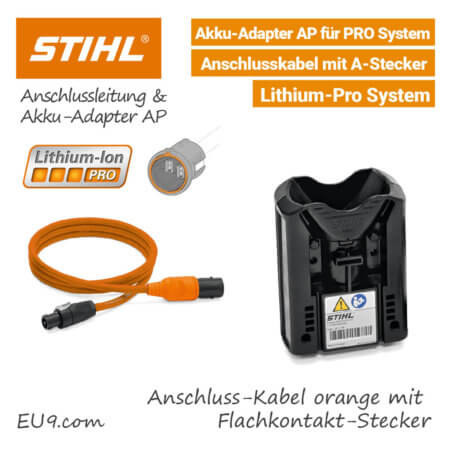 Stihl Anschlussleitung Orange mit A-Stecker und Akku-Adapter AP Li-Ion Pro EU9