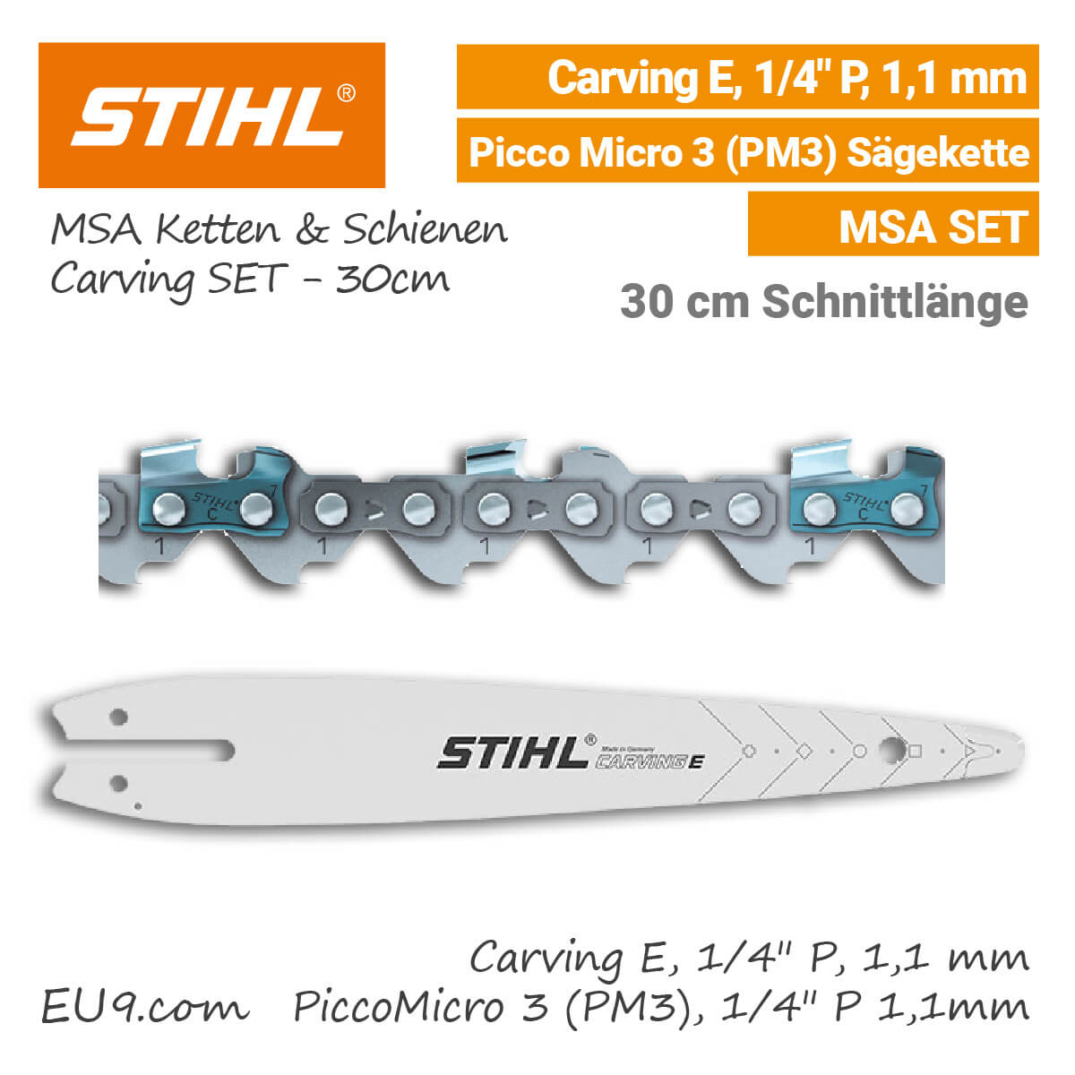 STIHL Sägekette 30 cm 1//4/" P 1,1 mm PM3 Picco Micro Kette 36700000064