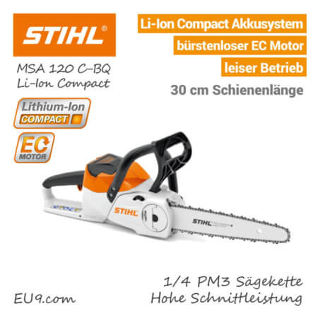 STIHL MSA 120 C-BQ Kettensäge Motorsäge Lithium-Ion Compact