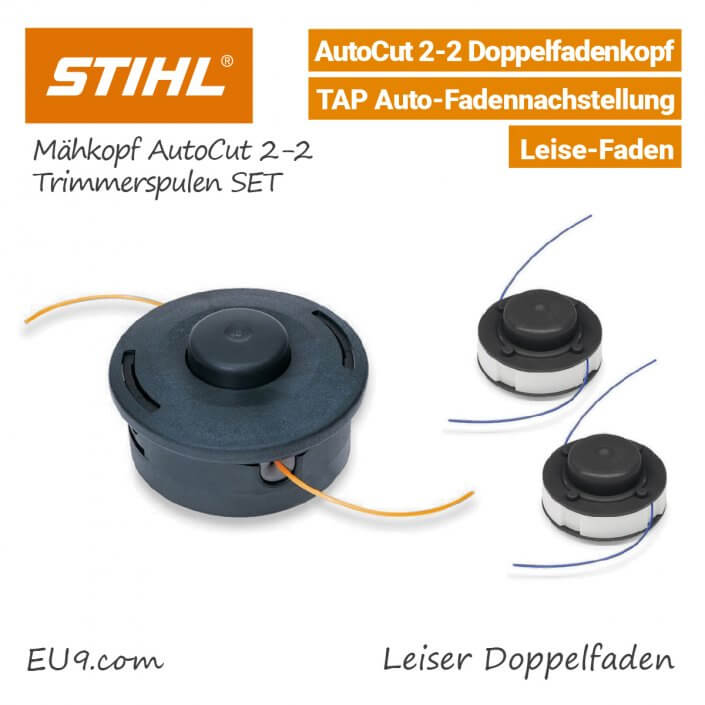 STIHL AutoCut 22 Mähkopf & 2x LeiseFadenspule SET FSA 56 EU9
