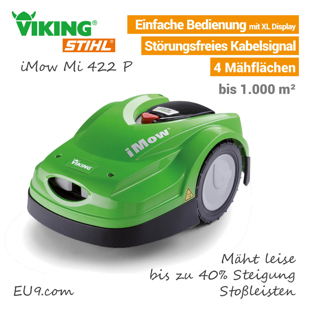 NEU 2018 Viking Mi 422 P iMow Mähroboter bei EU9 Robotics kaufen!