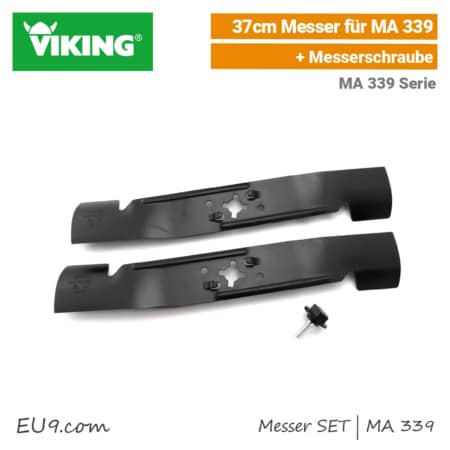 Viking Messer SET 37 cm Messerschraube MA 339 Akku-Rasenmäher EU9