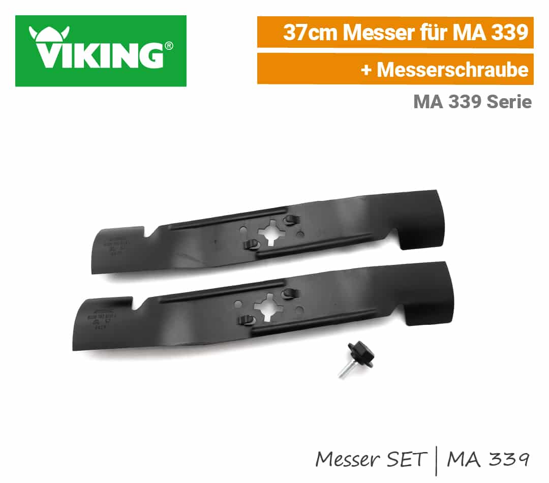 Viking Messer SET 37 cm Messerschraube MA 339 Akku-Rasenmäher EU9