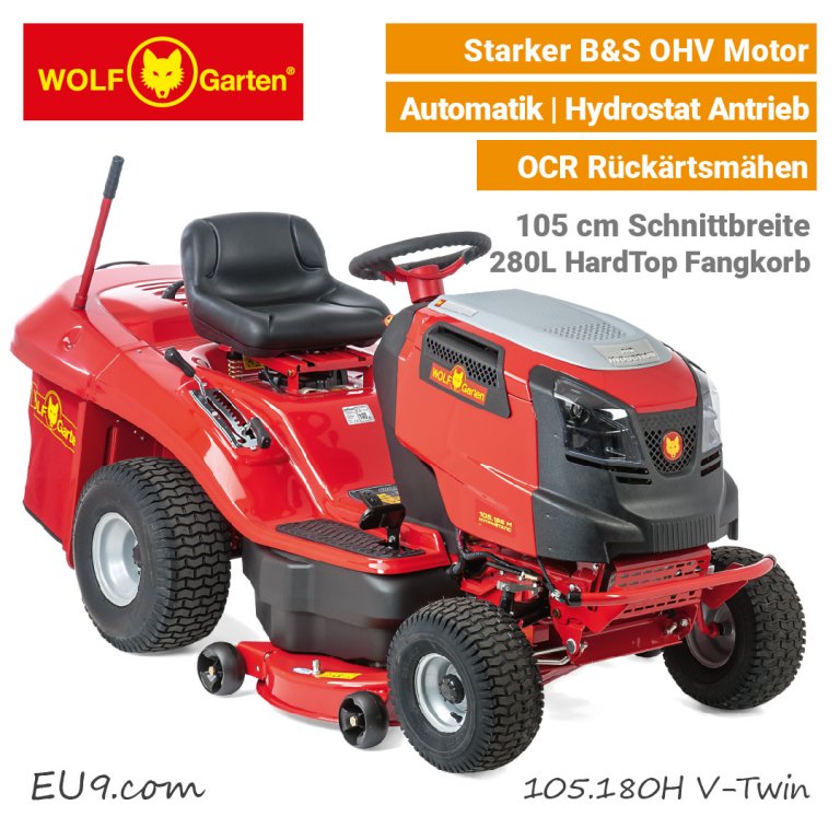 WolfGarten Scooter PRO Hydro Aufsitzmäher Rasentraktor EU9