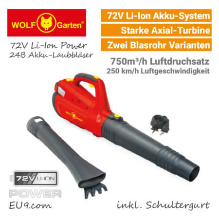 Wolf-Garten 72V Li-Ion Power 24 B Akku-Laubbläser EU9