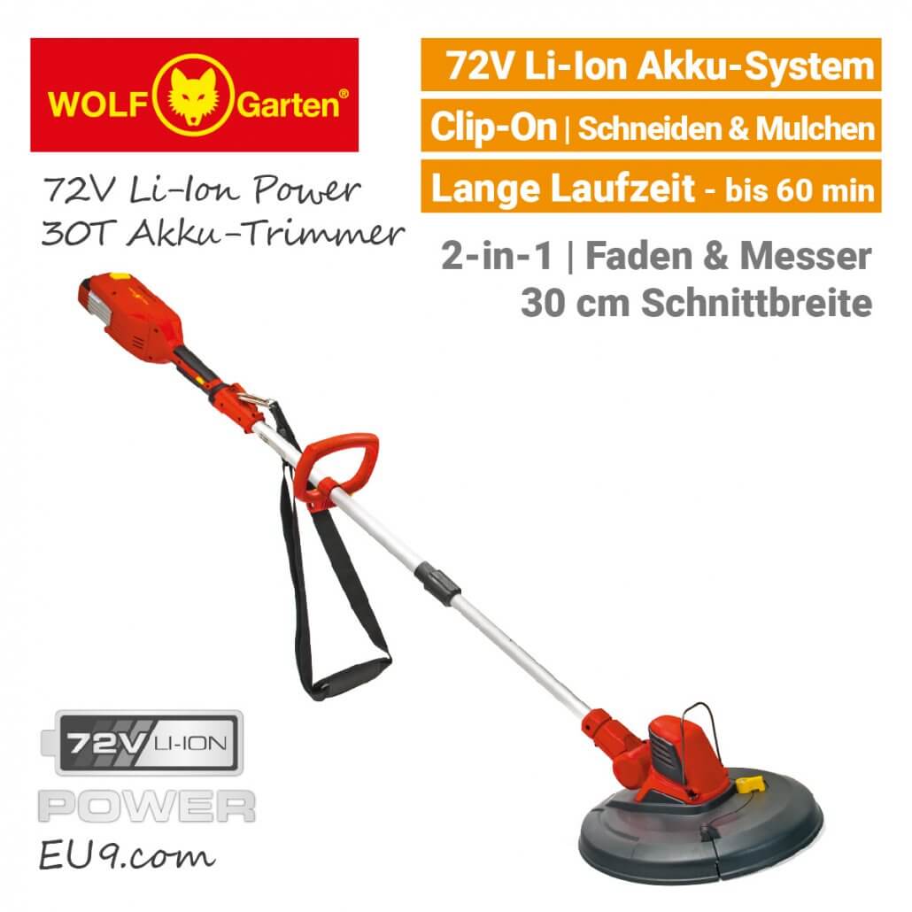 WolfGarten 72V LiIon Power 30 T AkkuTrimmer Neu ab 2017