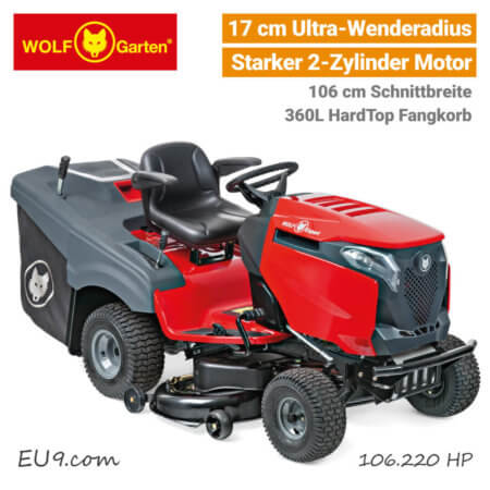 Wolf-Garten Alpha 106.220 HP 2-Zylinder Bluetooth Expert Rasentraktor EU9