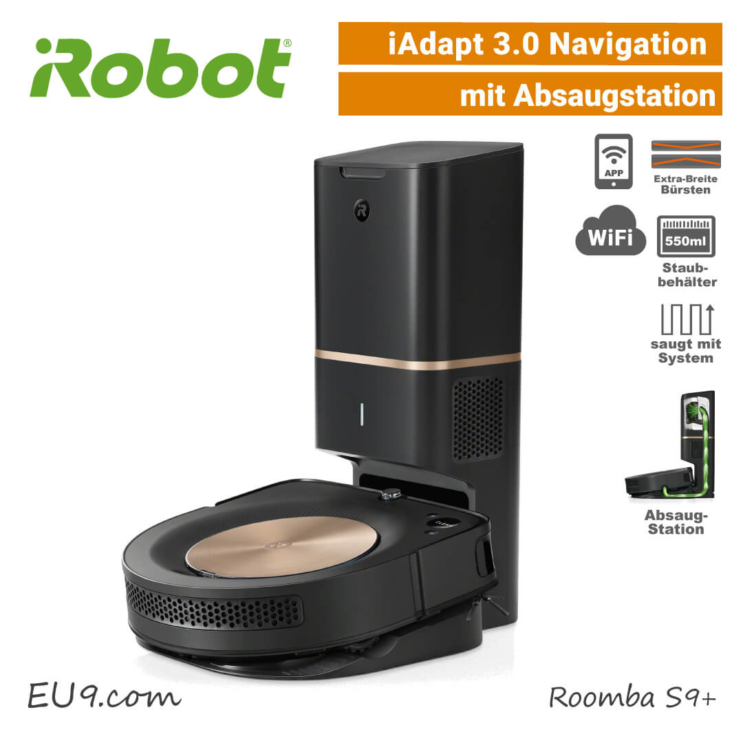 NEU 2019: iRobot Roomba S9+ mit Absaugstation & Breiten Duo-Bürsten